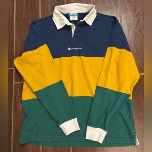 Champion Rugby Colorblock Long Sleeve Mens Shirt XL Streetwear